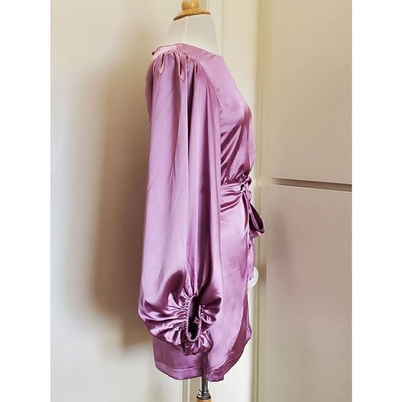 Petal and Pup Dusty Rose Opal Dress, Faux Wrap, Round Neck Short Dress, Sz. 2, N - Picture 4 of 13